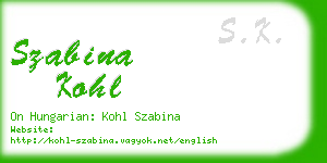szabina kohl business card